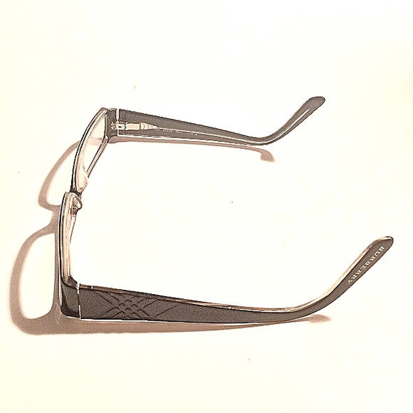 Vintage Burberry Black WomRectangular Eyeglasses Plaid Temples Italy B2043 3029 - Picture 3 of 9